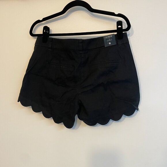 NWT J. Crew 4" Linen & Cotton Scalloped Shorts Size 6 Black Mid Rise Casual - Picture 6 of 7